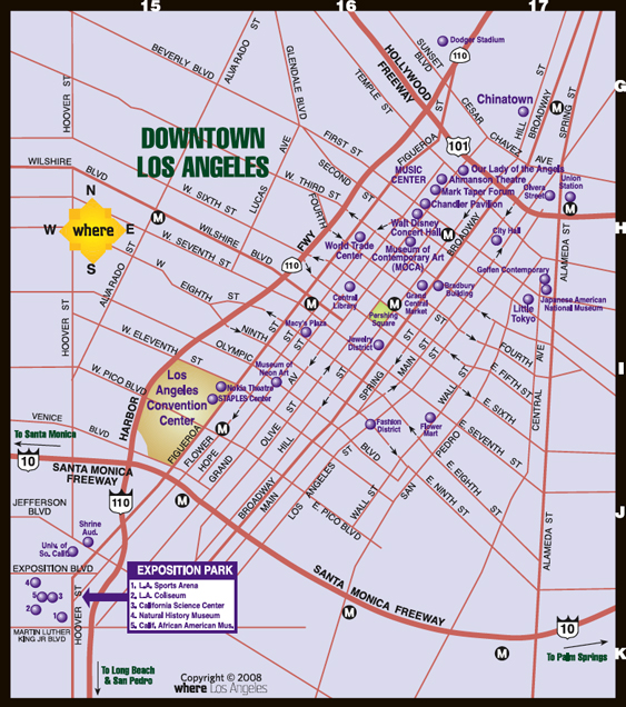 Map Of Los Angeles Area. Downtown LA Map