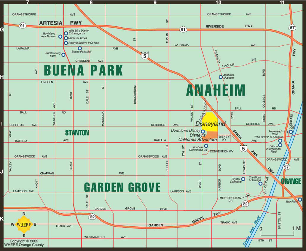 Map Of Anaheim Buena Park Garden Grove